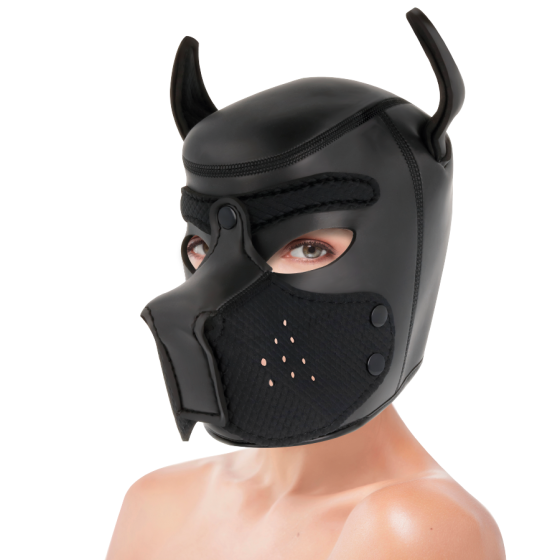 DARKNESS - NEOPRENE DOG MASK WITH REMOVABLE MUZZLE M DARKNESS BONDAGE - 3