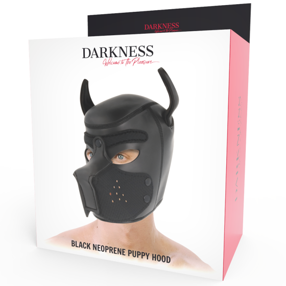 DARKNESS - NEOPRENE DOG MASK WITH REMOVABLE MUZZLE M DARKNESS BONDAGE - 6