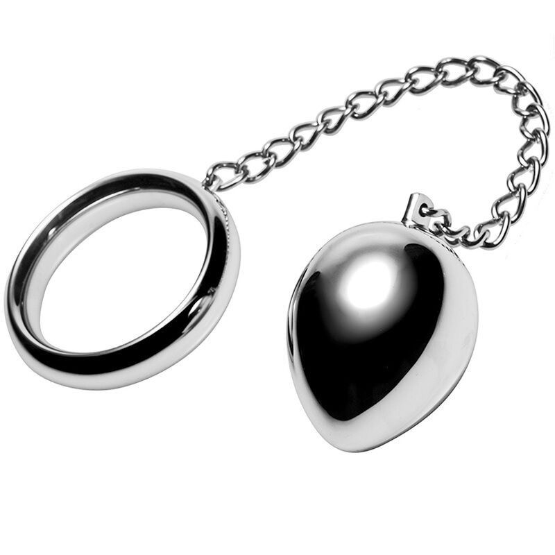 METAL HARD - COCK RING 50MM + CHAIN WITH METAL BALL METAL HARD - 1