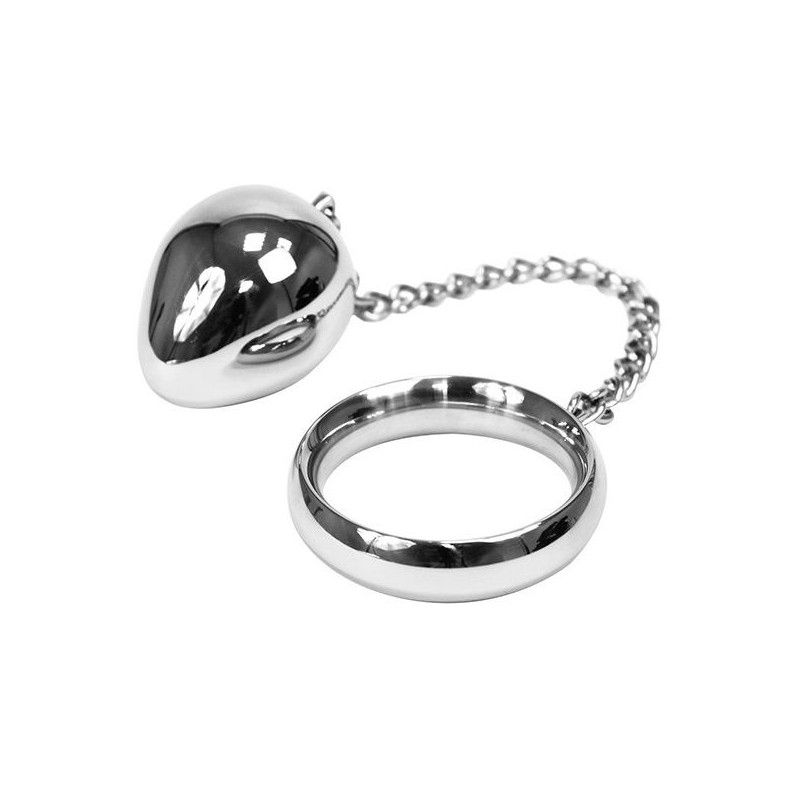 METAL HARD - COCK RING 50MM + CHAIN WITH METAL BALL METAL HARD - 2