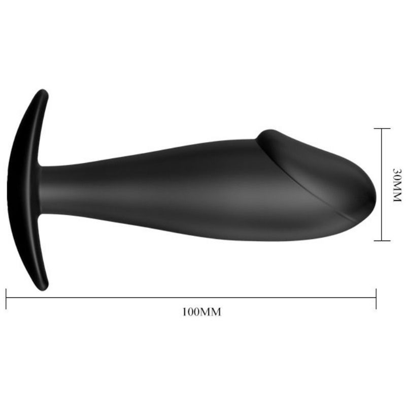 PRETTY LOVE - ANAL PLUG SILICONE PENIS FORM BLACK PRETTY LOVE BOTTOM - 5