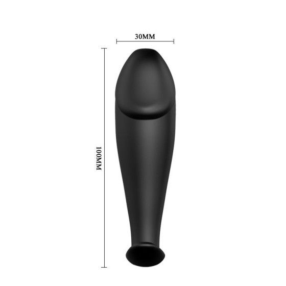 PRETTY LOVE - SILICONE ANAL PLUG PENIS FORM AND 12 VIBRATION MODES BLACK PRETTY LOVE BOTTOM - 4