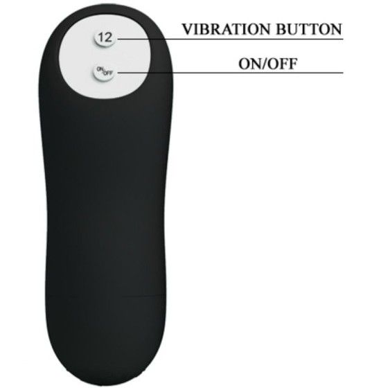 PRETTY LOVE - SILICONE ANAL PLUG PENIS FORM AND 12 VIBRATION MODES BLACK PRETTY LOVE BOTTOM - 5