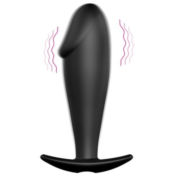 PRETTY LOVE - SILICONE ANAL PLUG PENIS FORM AND 12 VIBRATION MODES BLACK PRETTY LOVE BOTTOM - 9