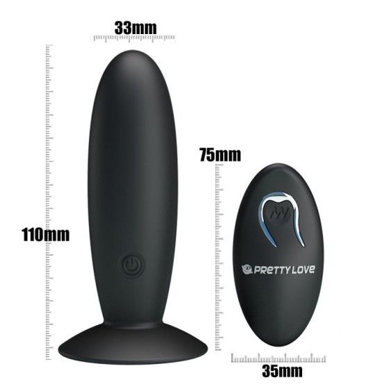 PRETTY LOVE - RECHARGEABLE ANAL PLUG WITH VIBRATION AND CONTROL PRETTY LOVE BOTTOM - 3