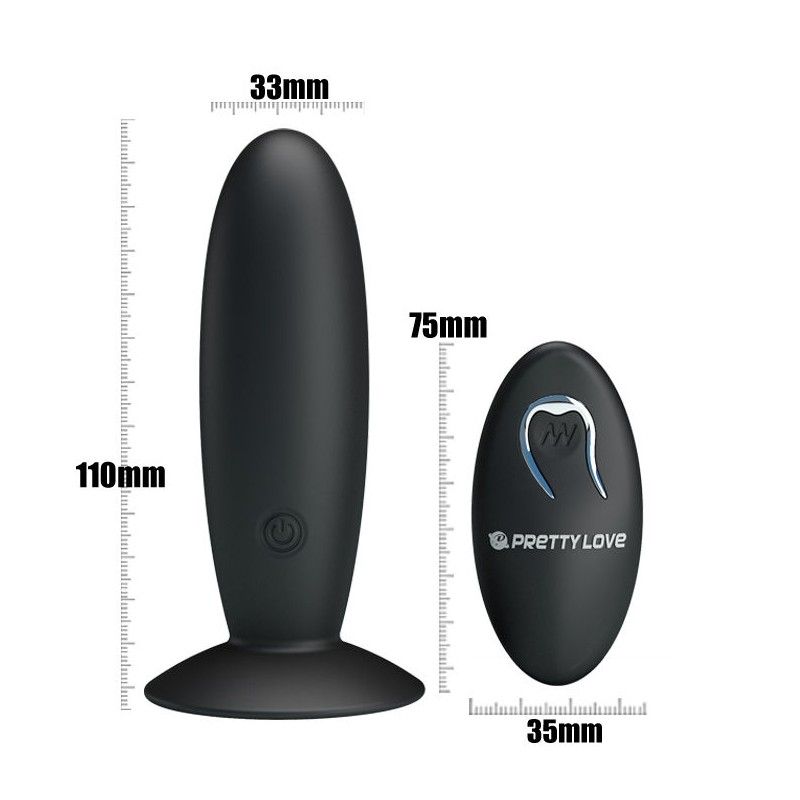 PRETTY LOVE - RECHARGEABLE ANAL PLUG WITH VIBRATION AND CONTROL PRETTY LOVE BOTTOM - 3