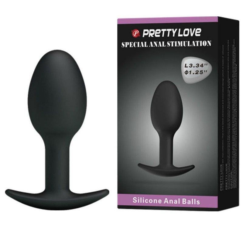 PRETTY LOVE - SILICONE ANAL PLUG 6.5 CM BLACK PRETTY LOVE BOTTOM - 1