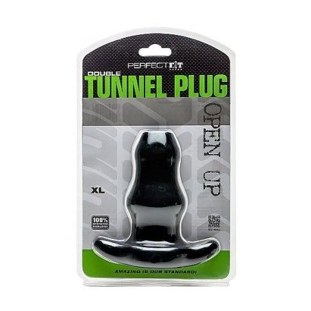 PERFECT FIT BRAND - DOUBLE TUNNEL PLUG XL LARGE BLACK