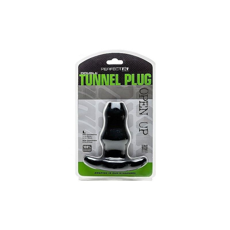 PERFECT FIT BRAND - DOUBLE TUNNEL PLUG LARGE BLACK PERFECTFITBRAND - 2