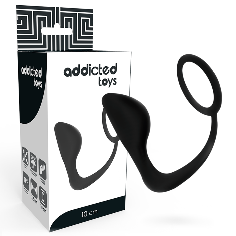ADDICTED TOYS - ANAL PLUG WITH BLACK PENIS RING ADDICTED TOYS - 1