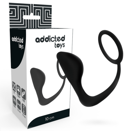 ADDICTED TOYS - ANAL PLUG WITH BLACK PENIS RING