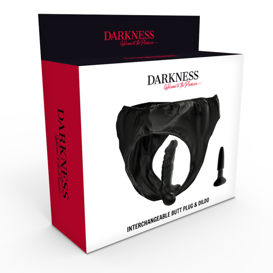 DARKNESS - PANTIES WITH PLUG AND INTERCHANGEABLE DILDO DARKNESS SENSATIONS - 4