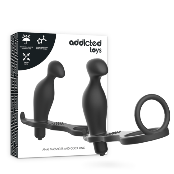 ADDICTED TOYS - ANAL PLUG WITH BLACK SILICONE RING 12 CM