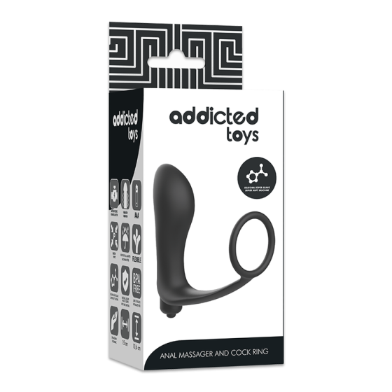 ADDICTED TOYS - VIBRATORY ANAL PLUG WITH PENIS RING ADDICTED TOYS - 5