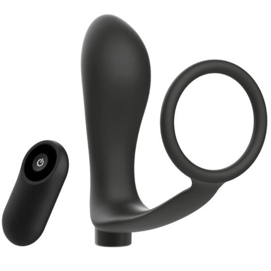 ADDICTED TOYS - PENIS RING WITH REMOTE CONTROL ANAL PLUG BLACK RECHARGEABLE ADDICTED TOYS - 2