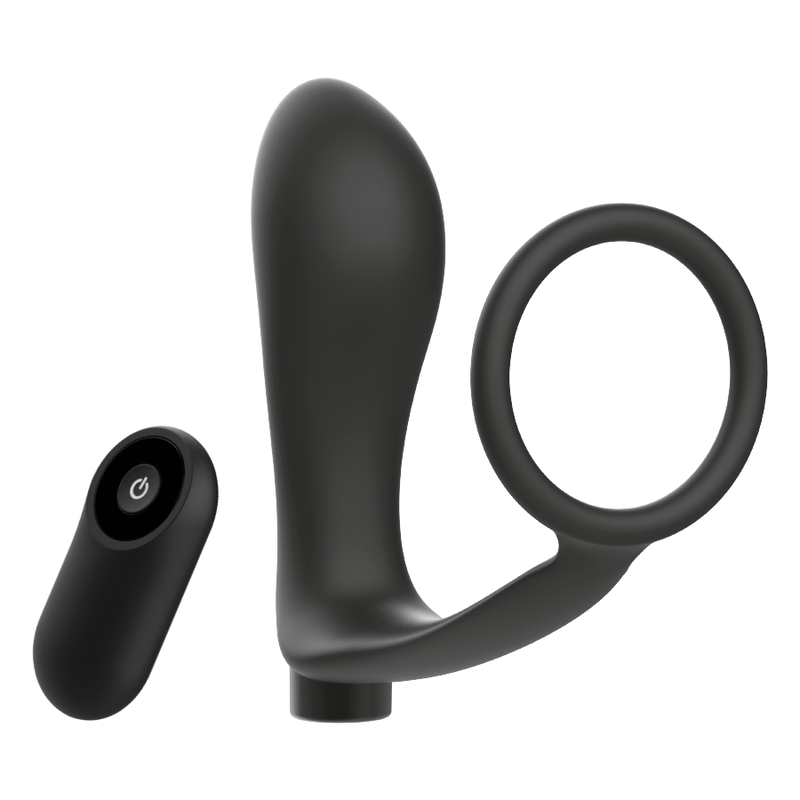 ADDICTED TOYS - PENIS RING WITH REMOTE CONTROL ANAL PLUG BLACK RECHARGEABLE ADDICTED TOYS - 3