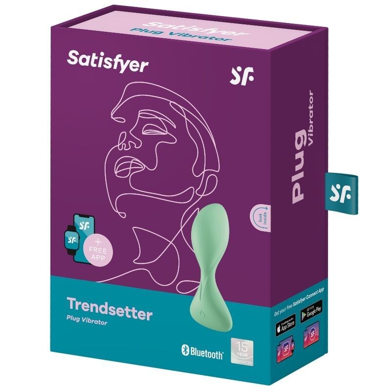 SATISFYER - TRENDSETTER VIBRATING PLUG APP GREEN SATISFYER CONNECT - 4