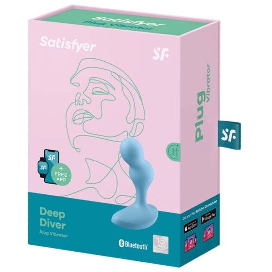 SATISFYER - DEEP DIVER VIBRATING PLUG APP BLUE SATISFYER CONNECT - 4