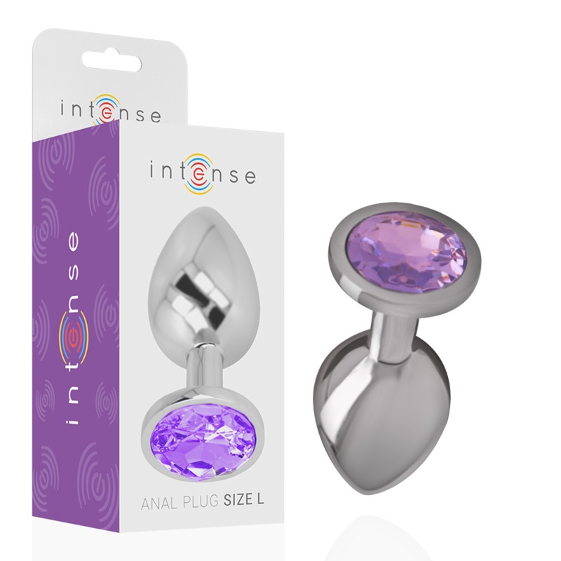 INTENSE - ALUMINUM METAL ANAL PLUG WITH VIOLET CRYSTAL SIZE S INTENSE ANAL TOYS - 2