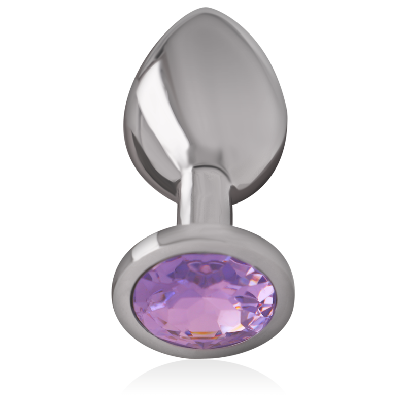 INTENSE - ALUMINUM METAL ANAL PLUG WITH VIOLET CRYSTAL SIZE S INTENSE ANAL TOYS - 3