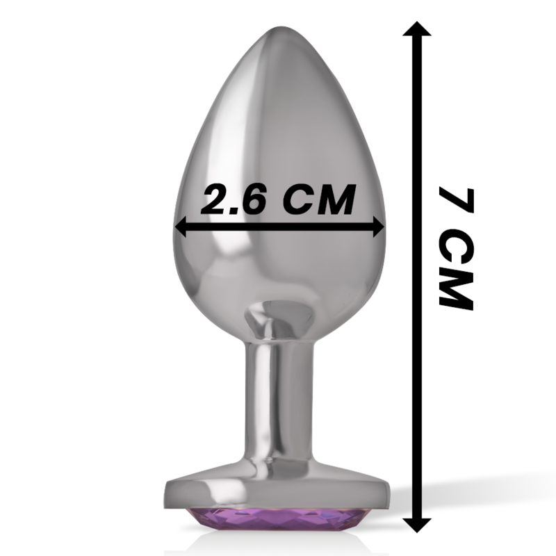 INTENSE - ALUMINUM METAL ANAL PLUG WITH VIOLET CRYSTAL SIZE S INTENSE ANAL TOYS - 5