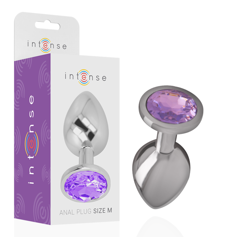 INTENSE - ALUMINUM METAL ANAL PLUG WITH VIOLET CRYSTAL SIZE M INTENSE ANAL TOYS - 2