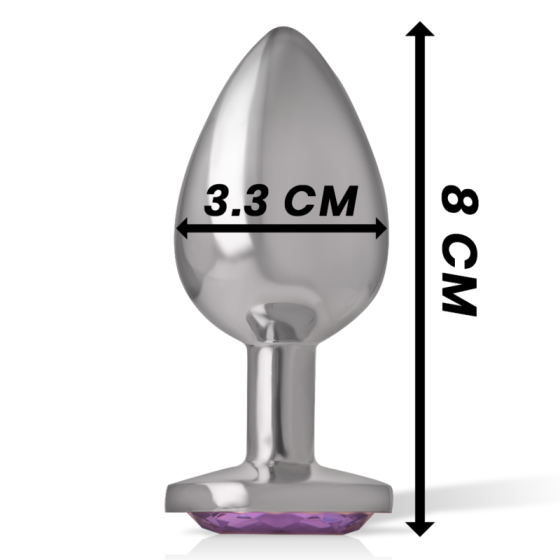 INTENSE - ALUMINUM METAL ANAL PLUG WITH VIOLET CRYSTAL SIZE M INTENSE ANAL TOYS - 5