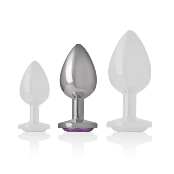 INTENSE - ALUMINUM METAL ANAL PLUG WITH VIOLET CRYSTAL SIZE M INTENSE ANAL TOYS - 6