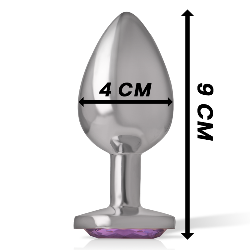 INTENSE - ALUMINUM METAL ANAL PLUG WITH VIOLET CRYSTAL SIZE L INTENSE ANAL TOYS - 5