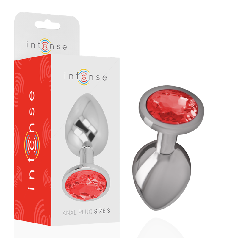 INTENSE - ALUMINUM METAL ANAL PLUG WITH RED CRYSTAL SIZE S INTENSE ANAL TOYS - 2