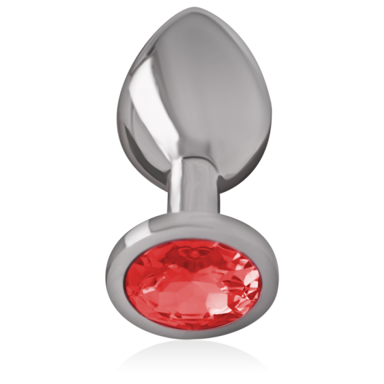 INTENSE - ALUMINUM METAL ANAL PLUG WITH RED CRYSTAL SIZE S INTENSE ANAL TOYS - 3