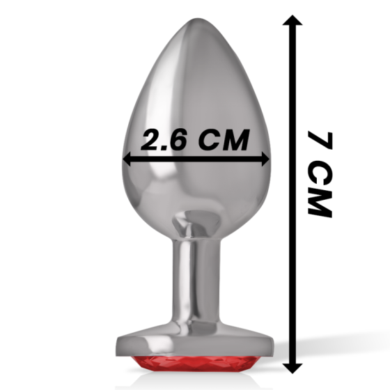 INTENSE - ALUMINUM METAL ANAL PLUG WITH RED CRYSTAL SIZE S INTENSE ANAL TOYS - 5