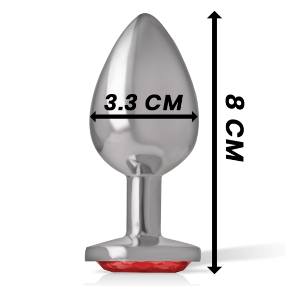 INTENSE - METAL ANAL PLUG WITH RED CRYSTAL SIZE M INTENSE ANAL TOYS - 5