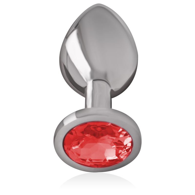 INTENSE - ALUMINUM METAL ANAL PLUG WITH RED CRYSTAL SIZE L INTENSE ANAL TOYS - 3
