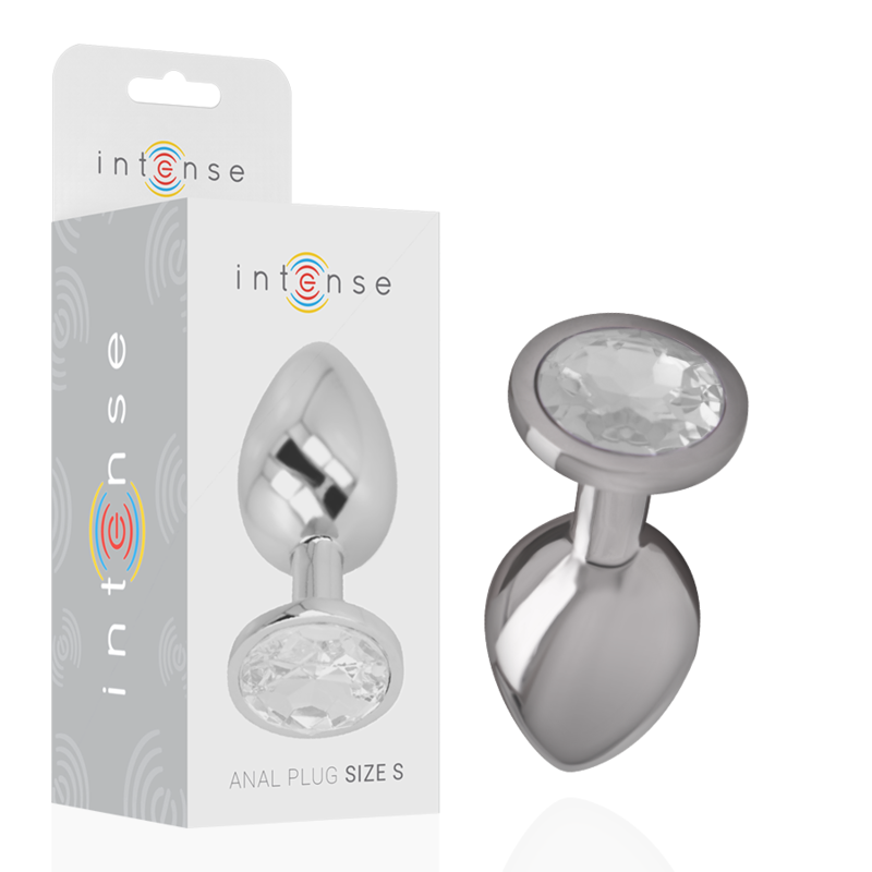 INTENSE - ALUMINUM METAL ANAL PLUG WITH SILVER CRYSTAL SIZE S INTENSE ANAL TOYS - 2