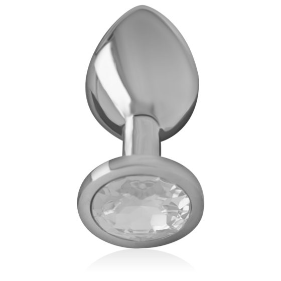 INTENSE - ALUMINUM METAL ANAL PLUG WITH SILVER CRYSTAL SIZE S INTENSE ANAL TOYS - 3
