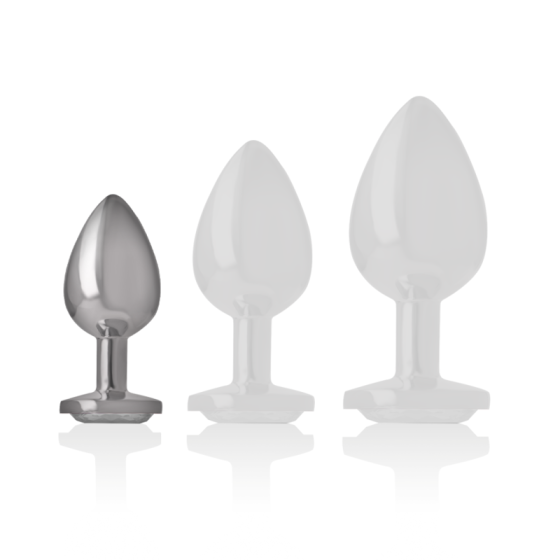 INTENSE - ALUMINUM METAL ANAL PLUG WITH SILVER CRYSTAL SIZE S INTENSE ANAL TOYS - 4