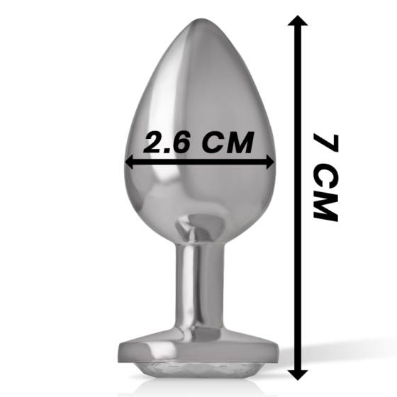 INTENSE - ALUMINUM METAL ANAL PLUG WITH SILVER CRYSTAL SIZE S INTENSE ANAL TOYS - 7