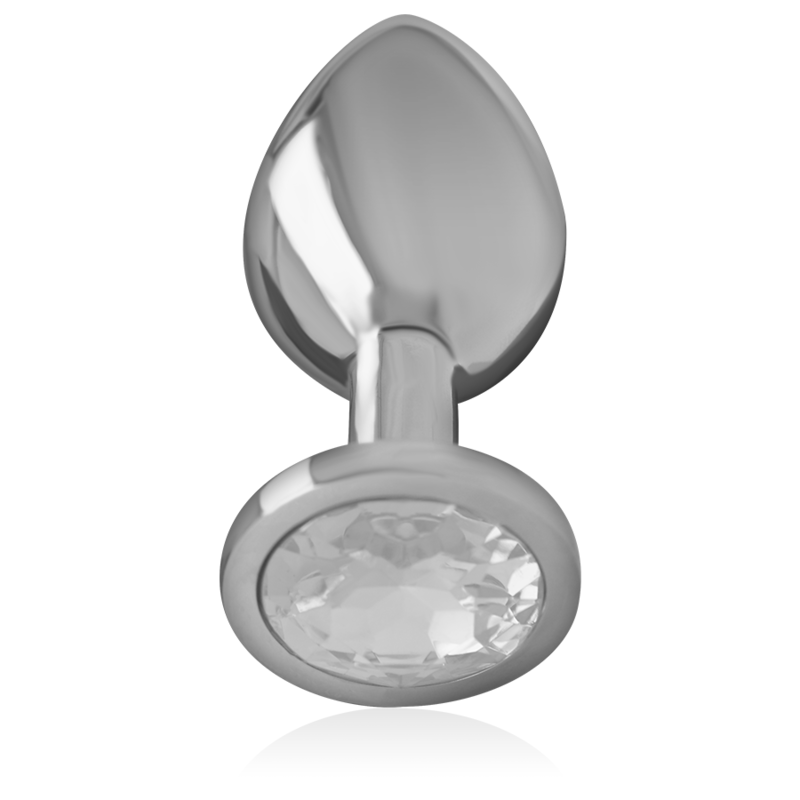 INTENSE - ALUMINUM METAL ANAL PLUG WITH SILVER CRYSTAL SIZE M INTENSE ANAL TOYS - 3