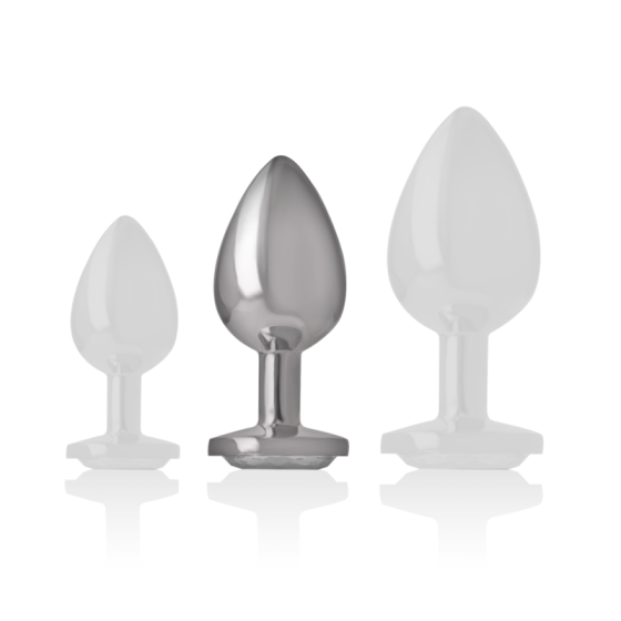INTENSE - ALUMINUM METAL ANAL PLUG WITH SILVER CRYSTAL SIZE M INTENSE ANAL TOYS - 5