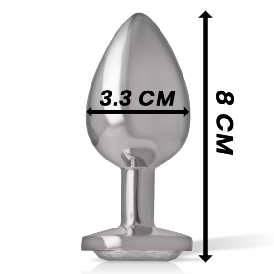 INTENSE - ALUMINUM METAL ANAL PLUG WITH SILVER CRYSTAL SIZE M INTENSE ANAL TOYS - 7