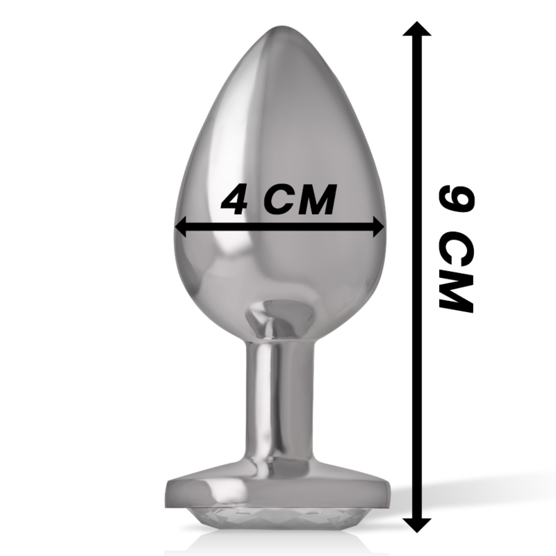 INTENSE - ALUMINUM METAL ANAL PLUG WITH SILVER CRYSTAL SIZE L INTENSE ANAL TOYS - 7