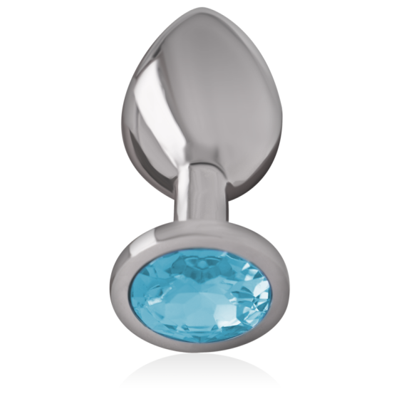 INTENSE - ALUMINUM METAL ANAL PLUG WITH BLUE CRYSTAL SIZE L INTENSE ANAL TOYS - 3