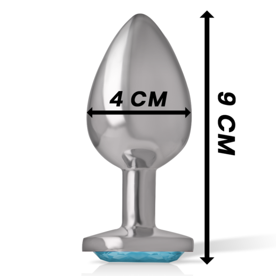 INTENSE - ALUMINUM METAL ANAL PLUG WITH BLUE CRYSTAL SIZE L INTENSE ANAL TOYS - 5