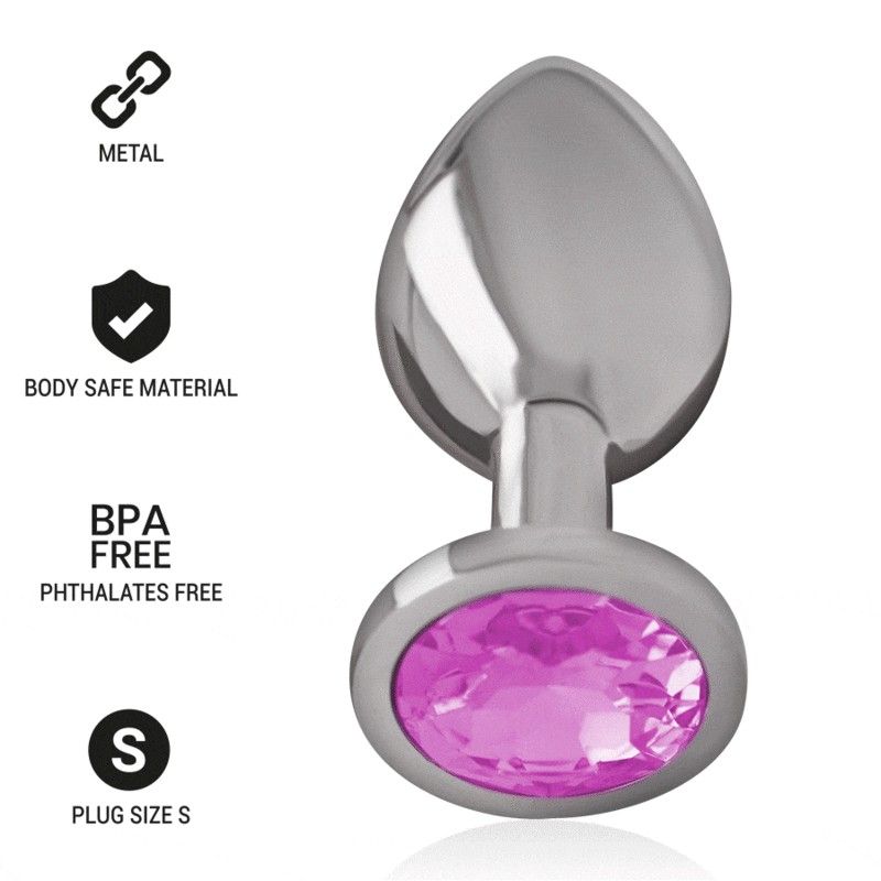 INTENSE - ALUMINUM METAL ANAL PLUG WITH PINK CRYSTAL SIZE S INTENSE ANAL TOYS - 1