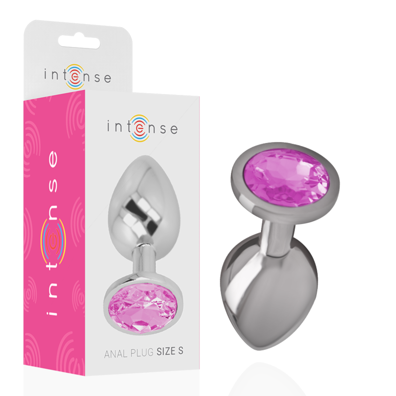 INTENSE - ALUMINUM METAL ANAL PLUG WITH PINK CRYSTAL SIZE S INTENSE ANAL TOYS - 2