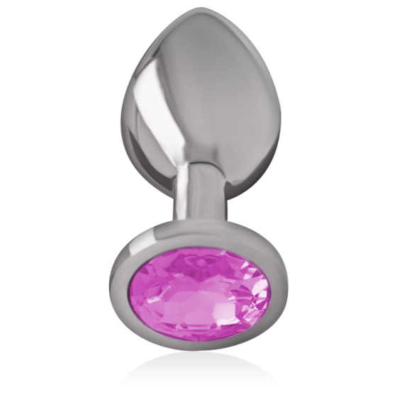 INTENSE - ALUMINUM METAL ANAL PLUG WITH PINK CRYSTAL SIZE S INTENSE ANAL TOYS - 3