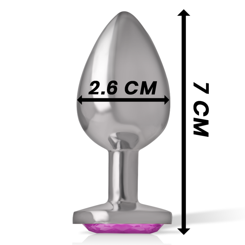 INTENSE - ALUMINUM METAL ANAL PLUG WITH PINK CRYSTAL SIZE S INTENSE ANAL TOYS - 5