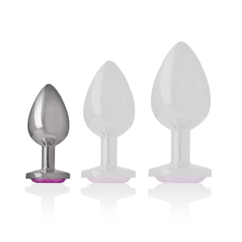 INTENSE - ALUMINUM METAL ANAL PLUG WITH PINK CRYSTAL SIZE S INTENSE ANAL TOYS - 6