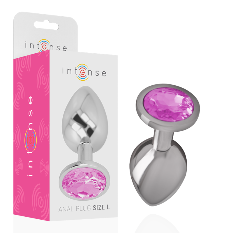 INTENSE - ALUMINUM METAL ANAL PLUG WITH PINK CRYSTAL SIZE L INTENSE ANAL TOYS - 2